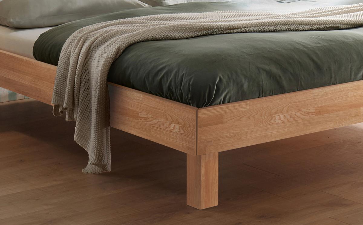 Bett Rapallo Eiche Bianco 160x200 Cm - Eiche Bianco/Eichefarben, Natur, Holz (160/200cm) - Hasena