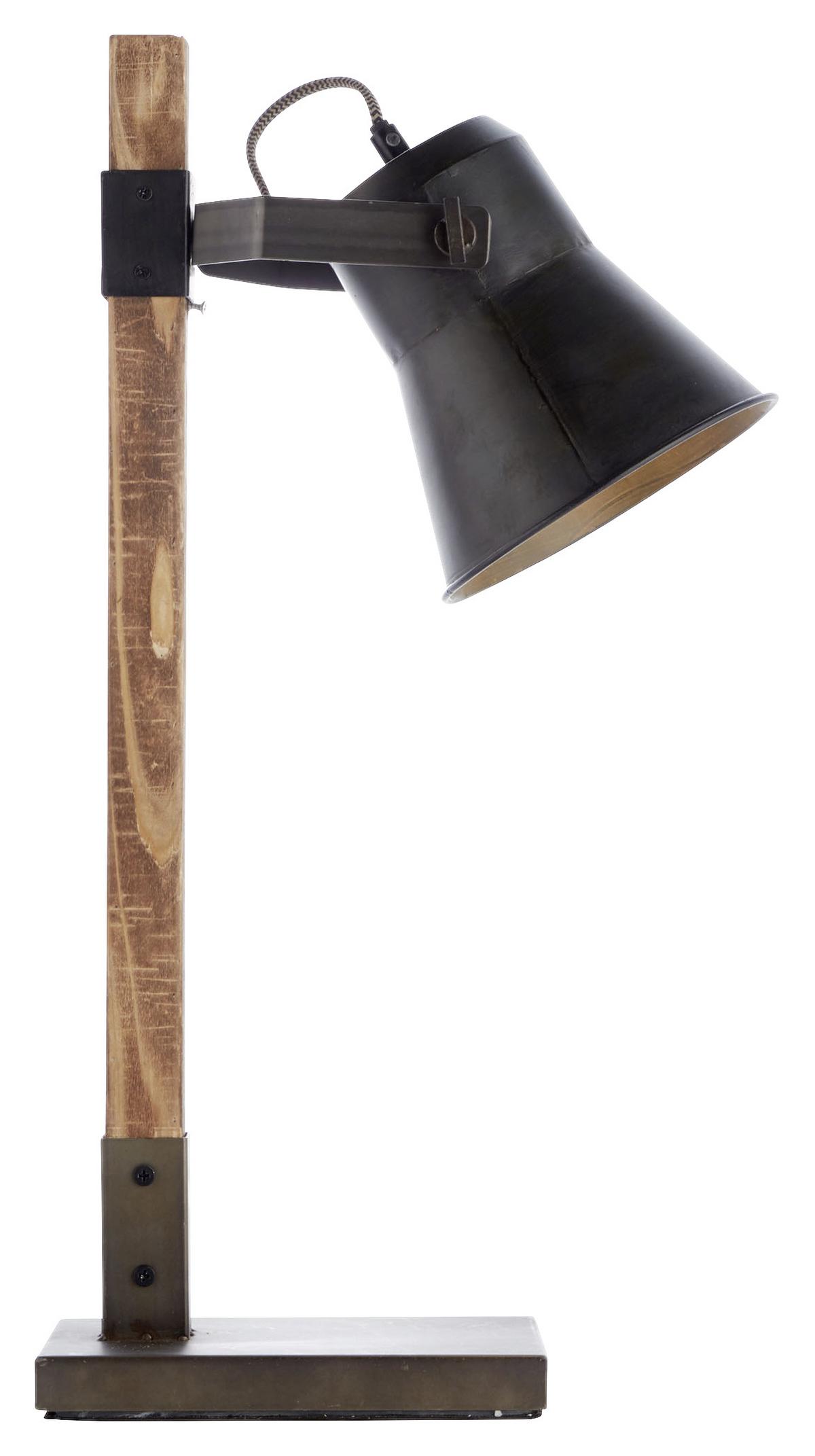 Tischleuchte 82149/46 Plow - Schwarz, Natur, Holz/Metall (16/55cm) - Brilliant