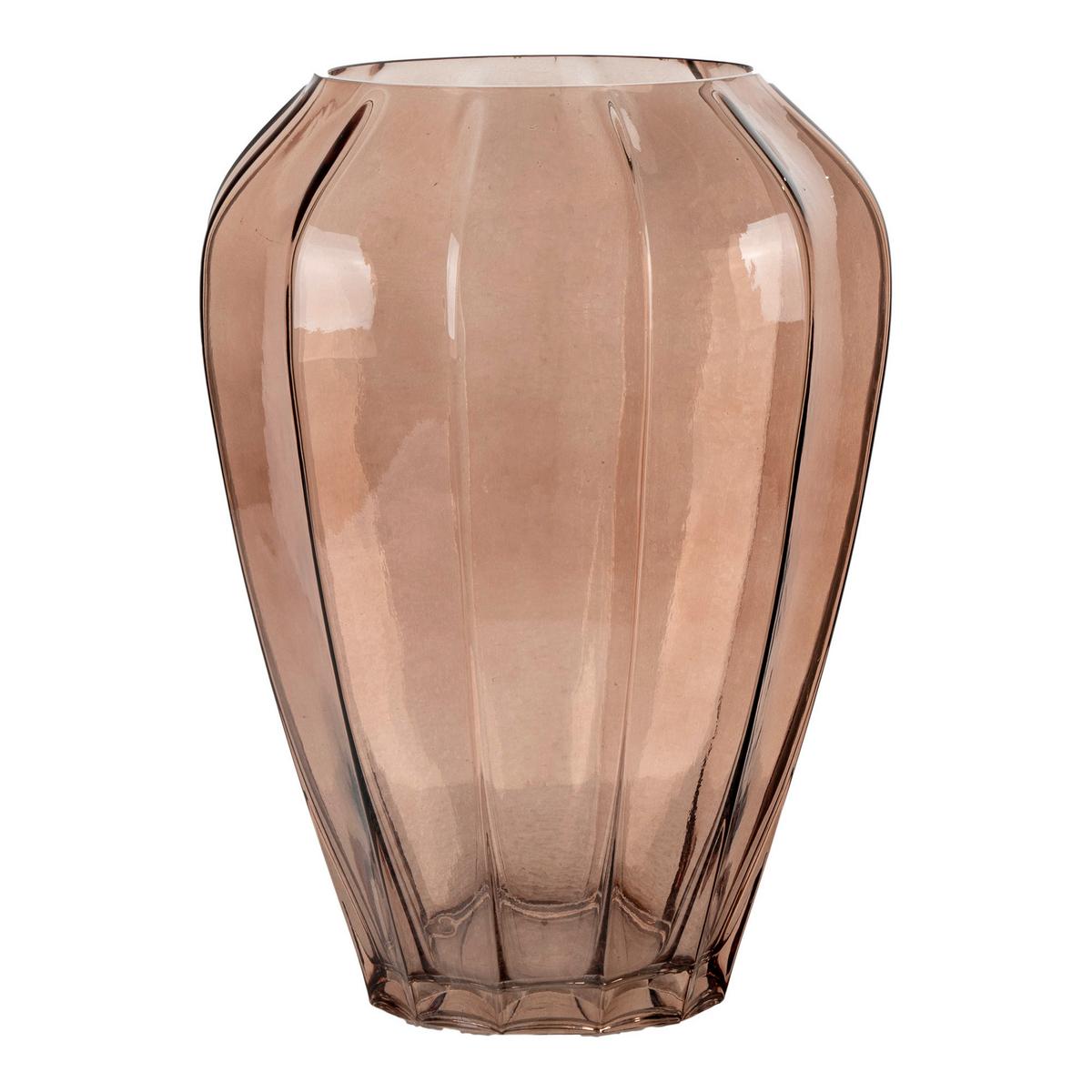 Vase Braun B: 22 cm - Braun, Design, Glas (22/29/22cm)