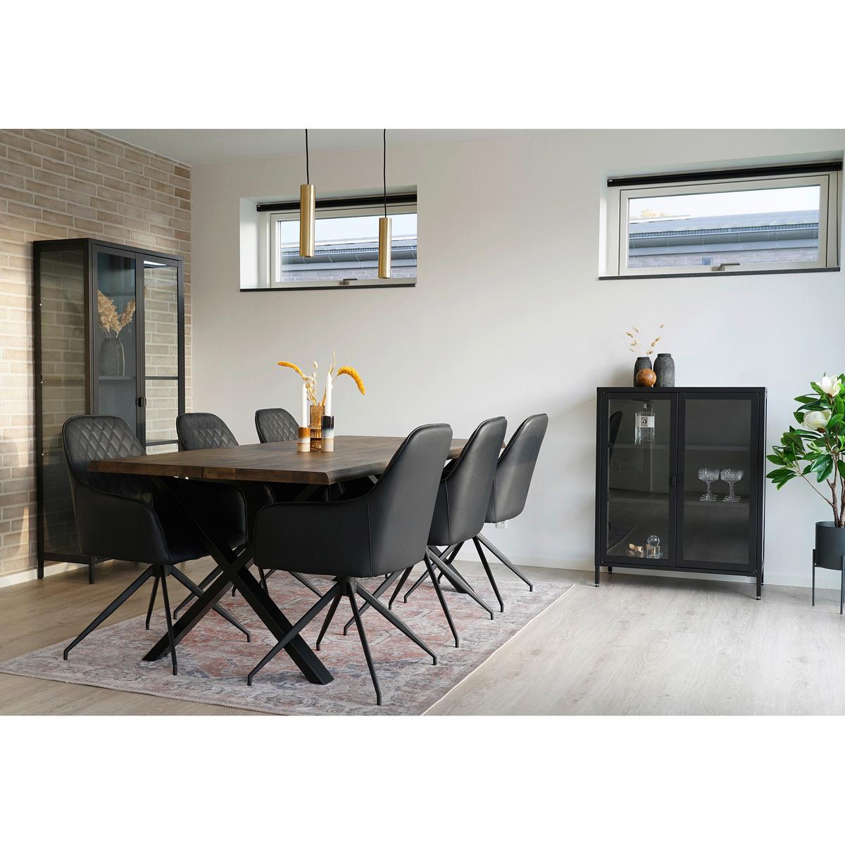 Armlehnstuhl Harbo Schwarz B: 56 Cm - Schwarz, MODERN, Textil/Metall (56/89/62cm) - MID.YOU