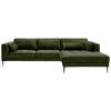 Ecksofa Luzi - Dunkelgrün/Schwarz, MODERN, Textil (280/168cm) - Trendmanufaktur