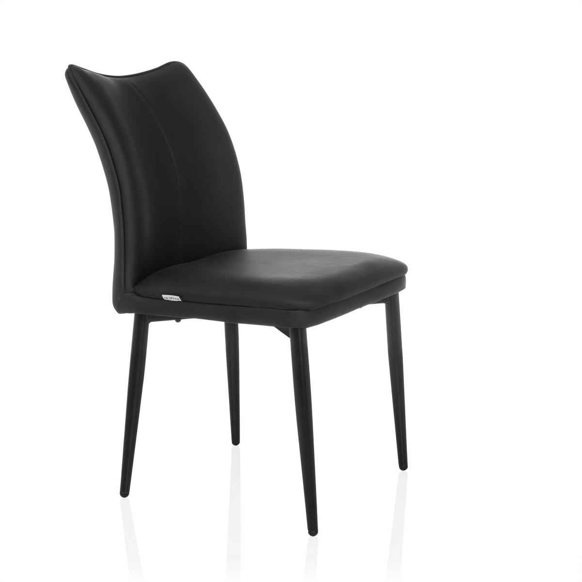 Stuhl Viseto Schwarz B: 47 cm - Schwarz, MODERN, Textil/Metall (47/87/61cm) - MID.YOU