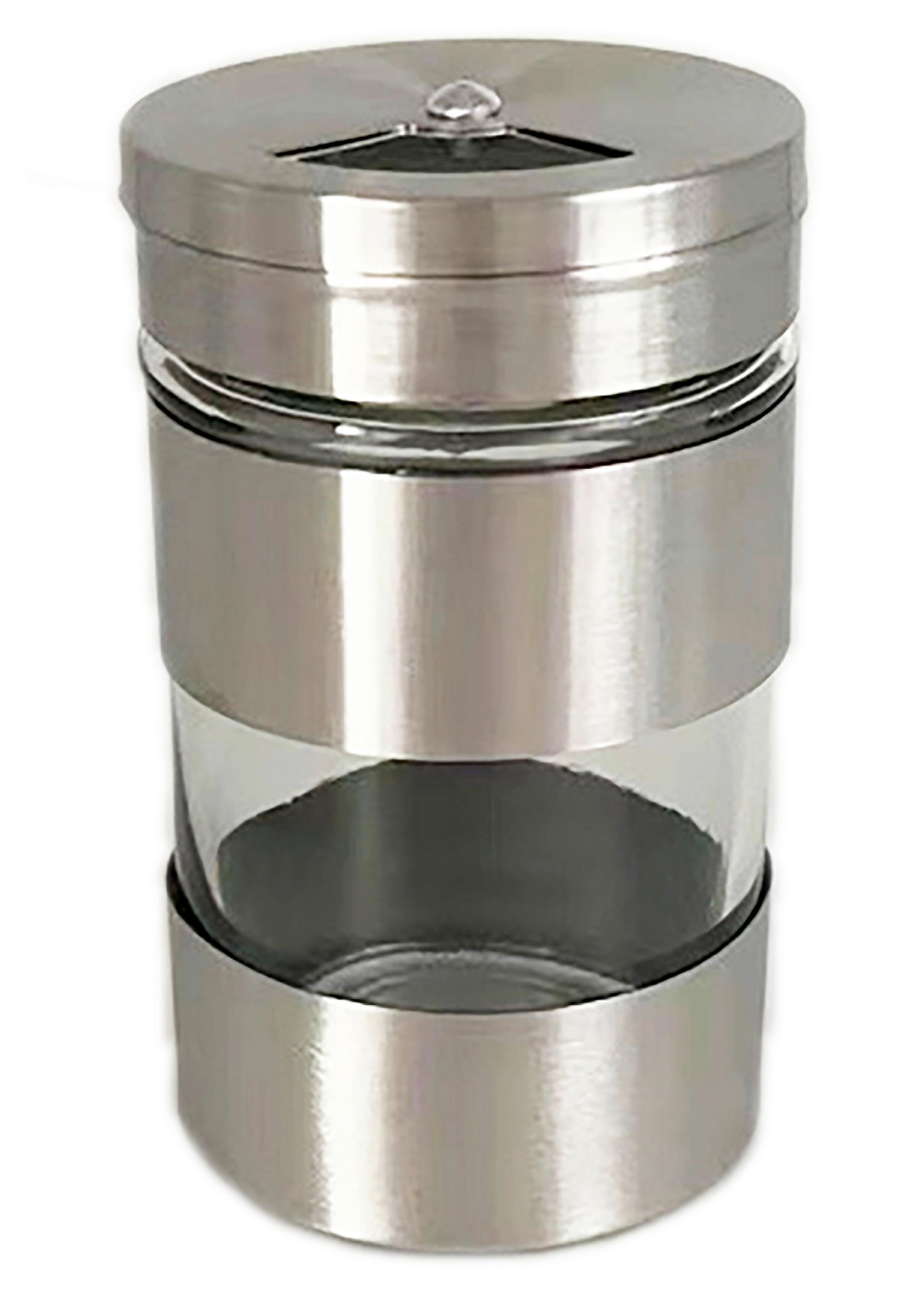 Gewürzdose Babsi - Klar/Edelstahlfarben, Basics, Glas/Kunststoff (4,8/8,3cm) - Luca Bessoni