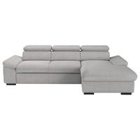 Ecksofa Lola, Hellgrau S: 250x165 Cm - Hellgrau/Schwarz, Design, Textil (250/165cm) - Livetastic