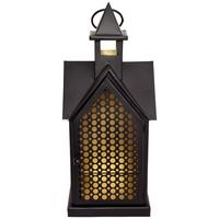 Laterne Larissa -Paz- - Goldfarben/Schwarz, KONVENTIONELL, Metall (15/15/33cm) - Luca Bessoni
