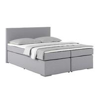 Posteľ Boxspring NERO PL: 160/200 cm, sivá - sivohnedá/svetlosivá, Konventionell, kov/textil (160/200cm)