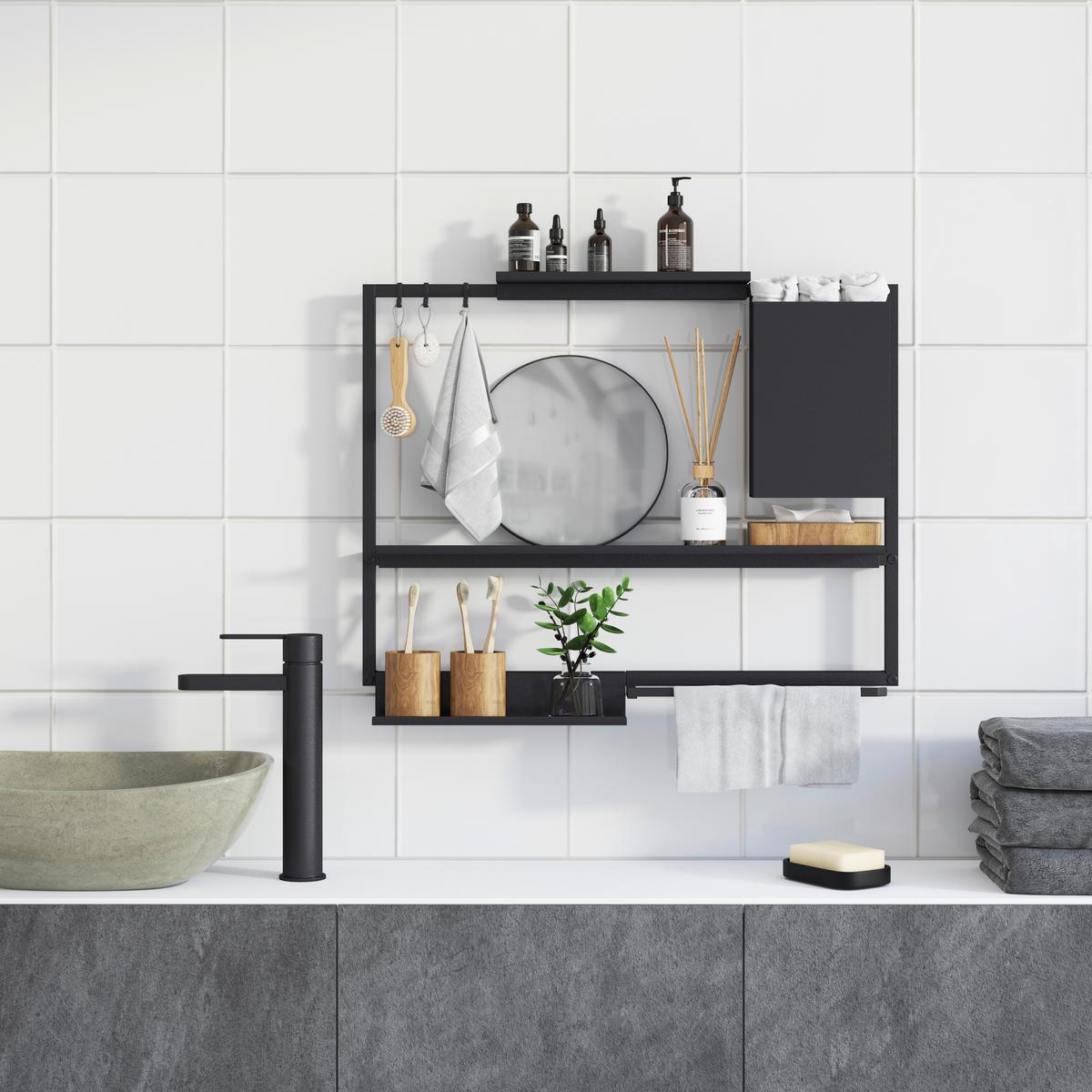 Sada háčikov Systemstyle sada 5 kusov - čierna, Modern, kov (0,5/2,7/3cm) - System Style