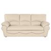 3-Sitzer-Sofa Oslo Beige B: 205 cm - Beige/Schwarz, Design, Leder (205/92/85cm) - Livetastic