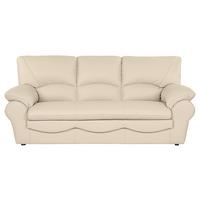 3-Sitzer-Sofa Oslo Beige B: 205 cm - Beige/Schwarz, Design, Leder (205/92/85cm) - Livetastic