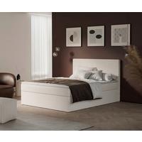 Boxbett Cordoba Creme, Lf: 160x200 cm - Creme/Schwarz, Basics, Holz/Textil (160/200cm) - Livetastic