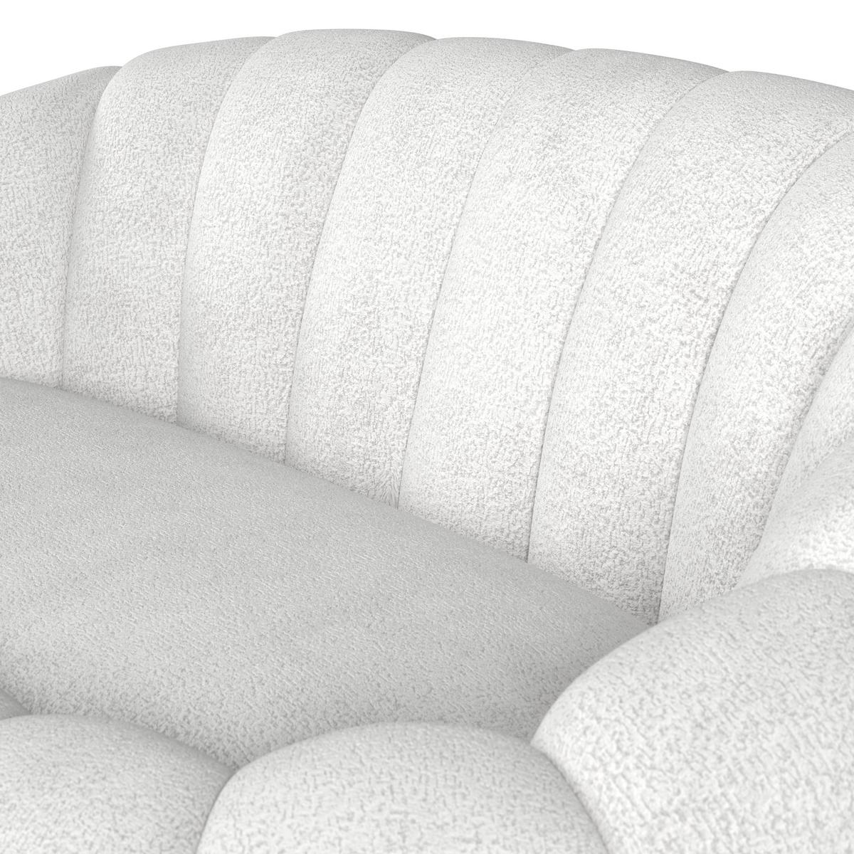 Pohovka LENA, biela ženilka, max. 280 kg - biela, Modern, drevo/textil (148/62/92cm) - Bessagi Home