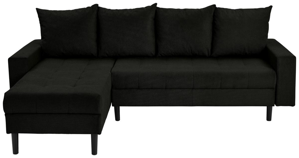 Ecksofa Boston, Schwarz S: 157x231 cm - Schwarz, KONVENTIONELL, Textil (157/231cm) - P & B