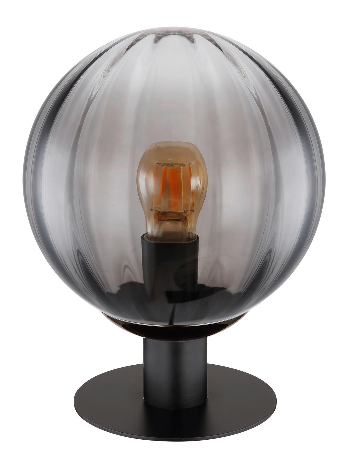 Tischleuchte 15216t - Klar/Schwarz, Design, Glas/Kunststoff (23/29,5cm) - Globo
