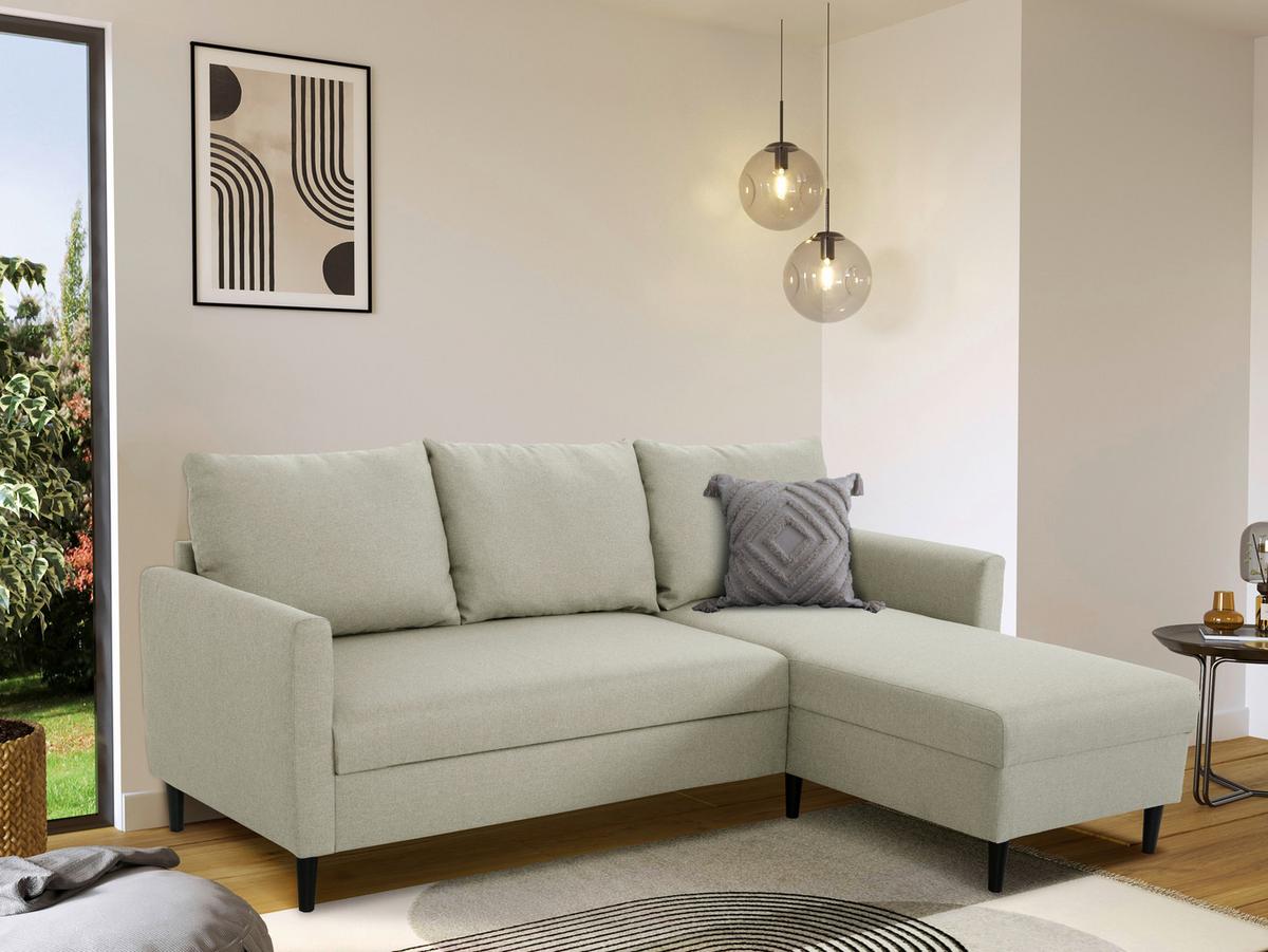 Ecksofa Tweety - Beige/Schwarz, Basics, Textil (192/138cm) - P & B