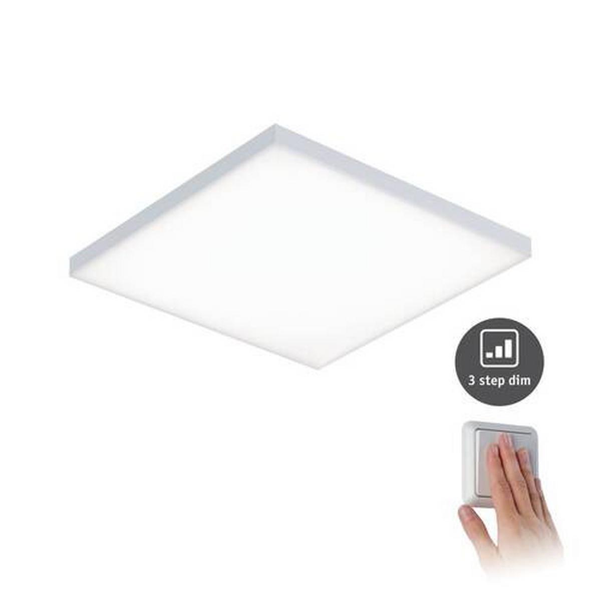 LED-Paneel L: 22,5 cm dimmbar - Weiß, Basics, Metall (22,5/5,0/22,5cm) - Paulmann