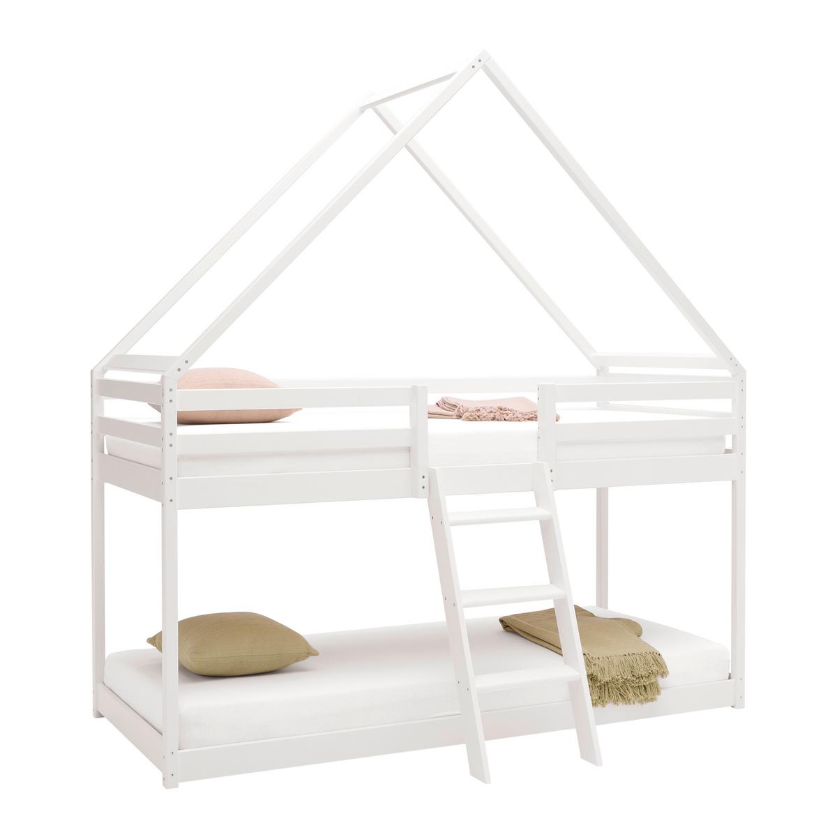 Poschodová posteľ SWEET 90x200 cm, borovica, biela - biela/farba brezy, Lifestyle, drevo (97/224/208cm) - Mömax