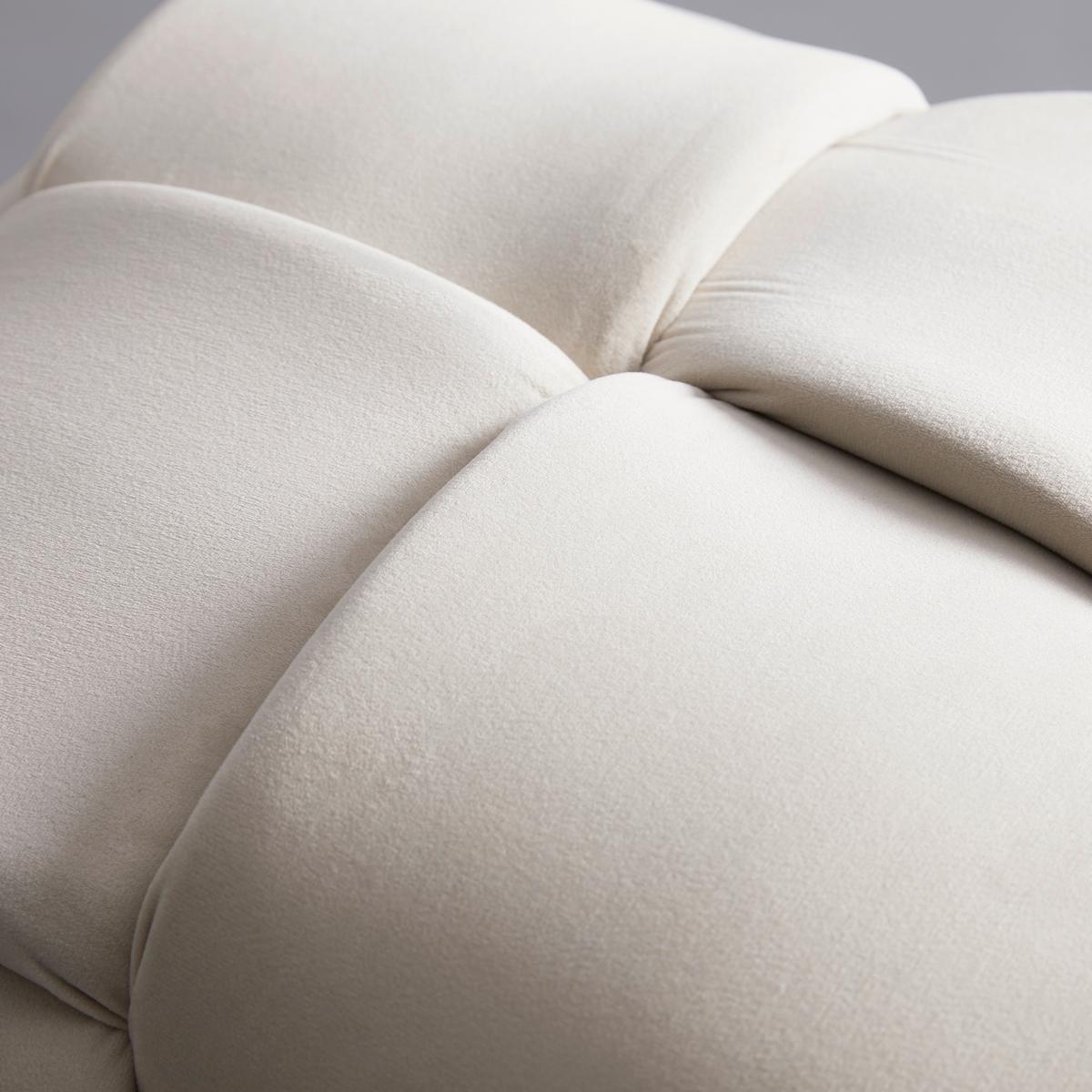 Taburet ELLA béžová zamat - čierna/béžová, Modern, drevo/textil (47/47/47cm) - Bessagi Home