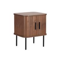 Nachttisch Walnuss/schwarz B: 45 Cm - Walnussfarben/Schwarz, Design, Holzwerkstoff/Metall (45/55/40cm) - Livetastic