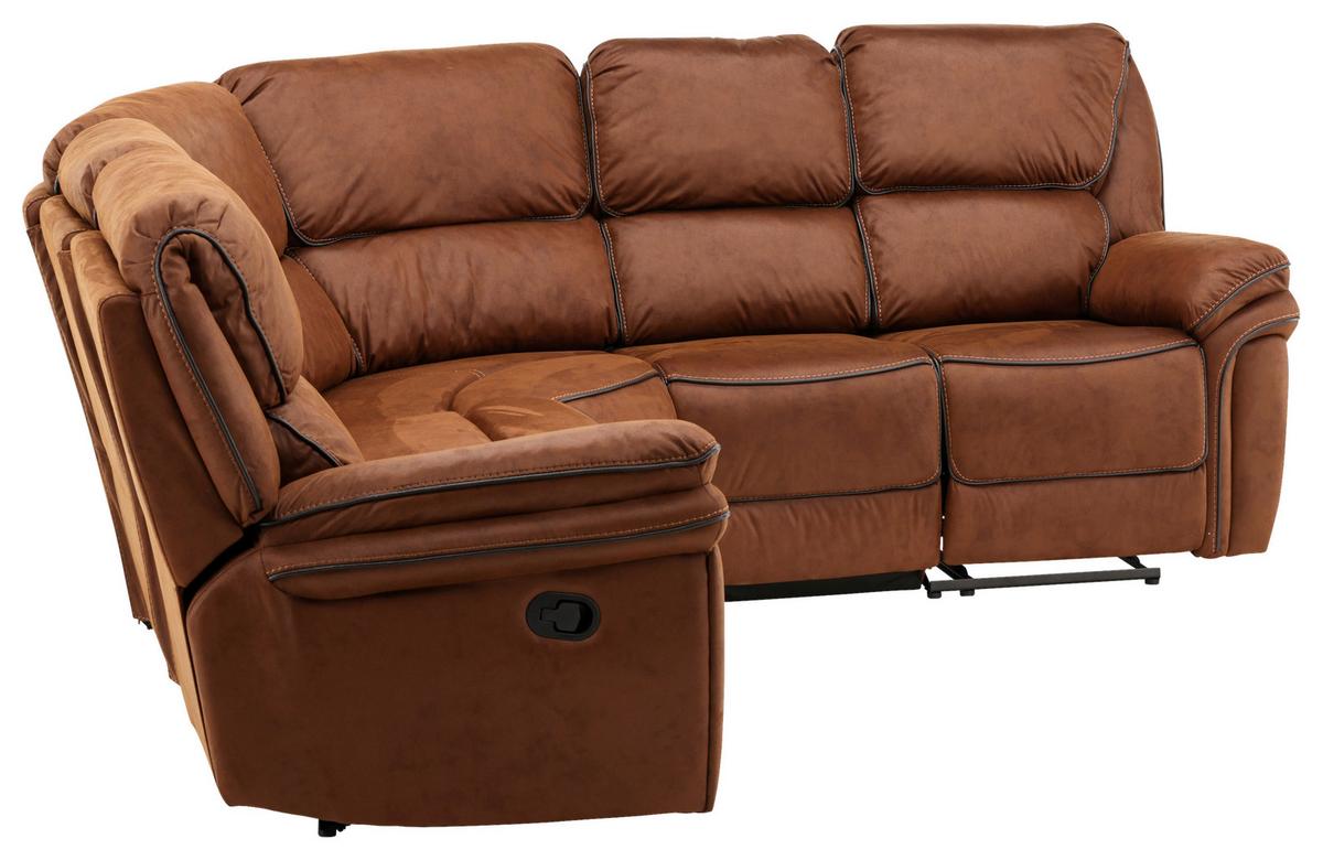 Ecksofa Saranda - Schwarz/Braun, Design, Textil (169/169cm) - Livetastic