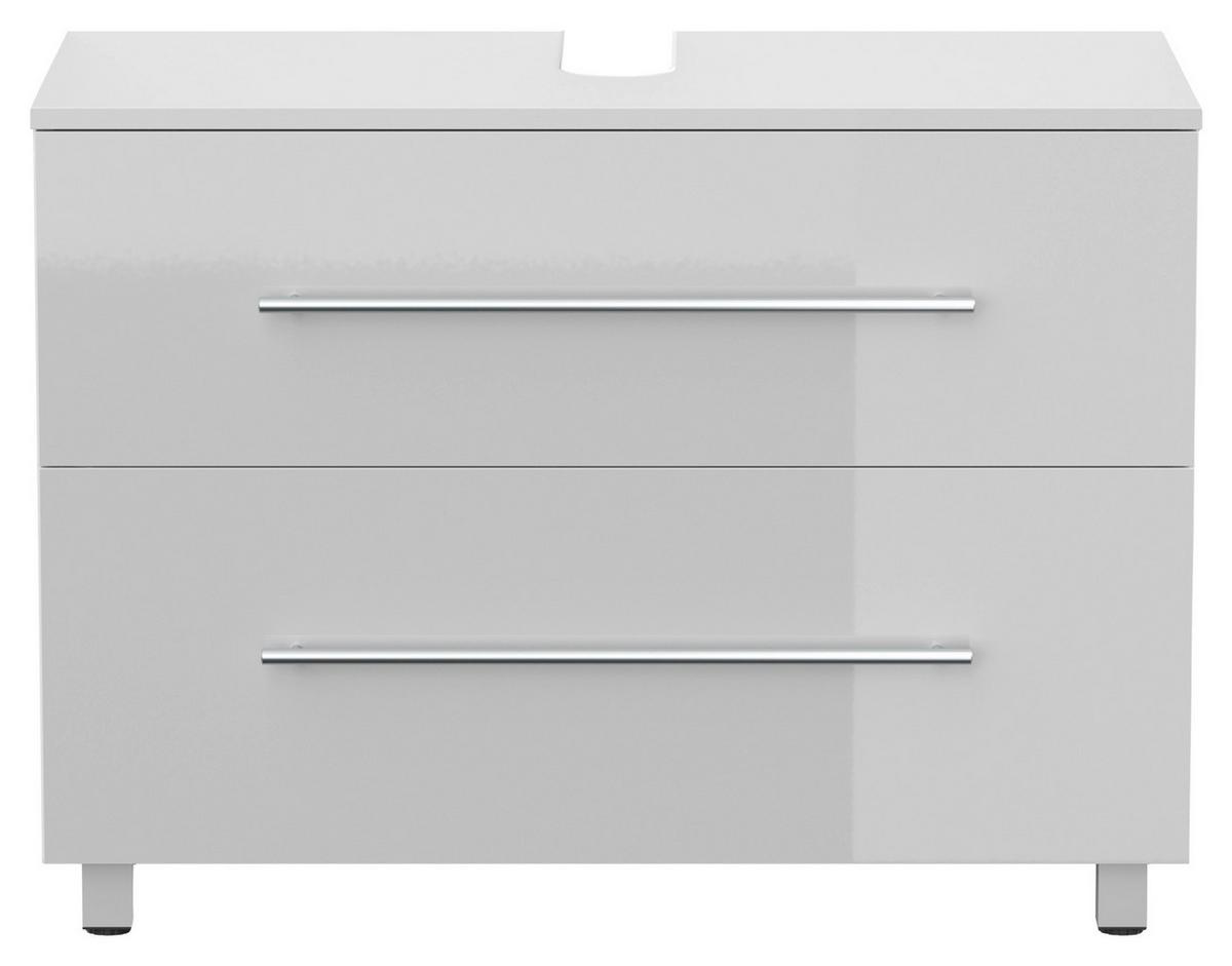 Waschbeckenunterschrank Mondial Weiß Hg B: 85 cm - Weiß Hochglanz, MODERN, Holzwerkstoff (85/63/41,6cm) - MID.YOU