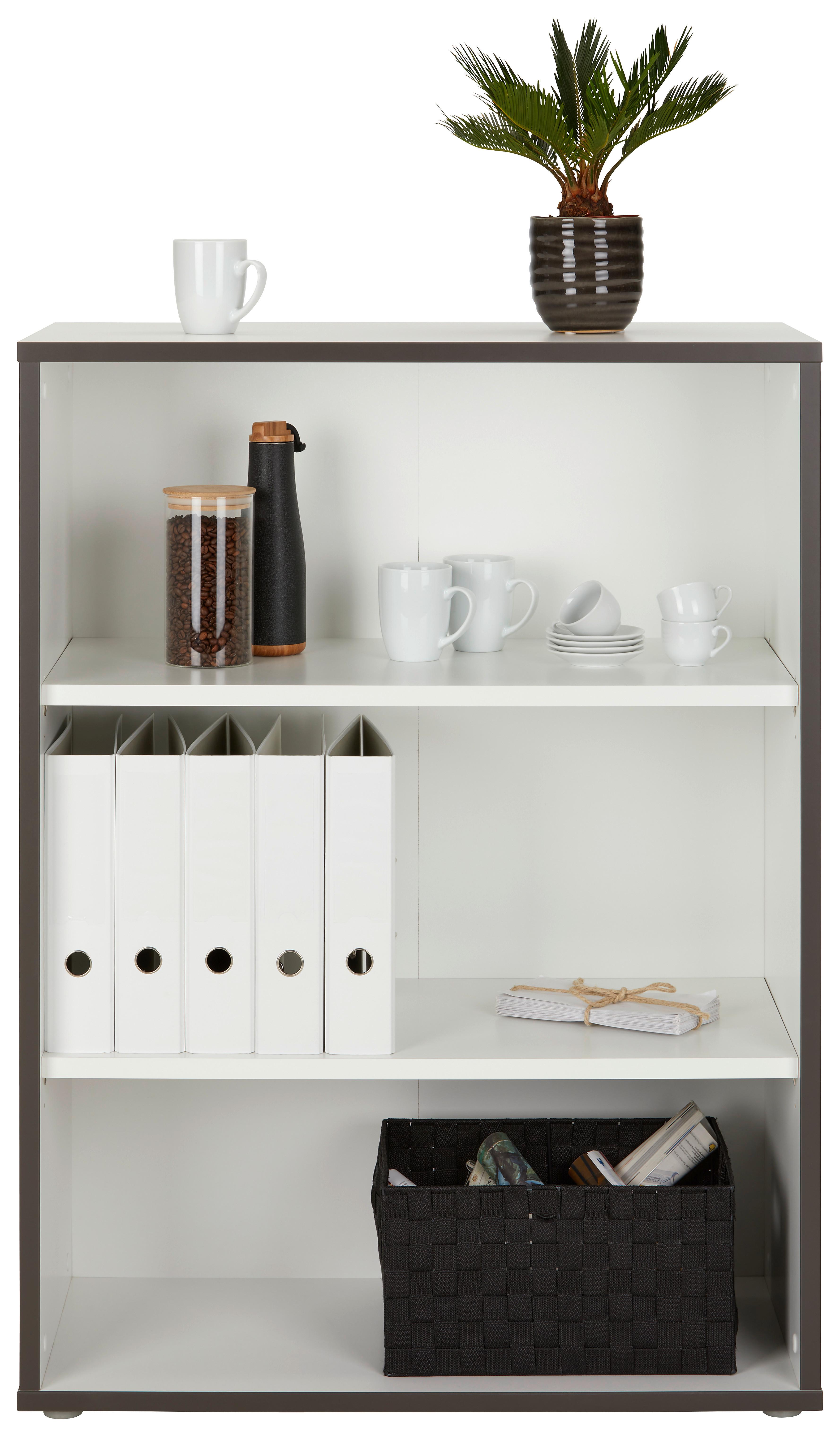 Regál KEFLAVIK -EXKLUSIV- - šedá/bílá, Moderní, kompozitní dřevo/plast (84,5/115,1/41,5cm) - Mömax