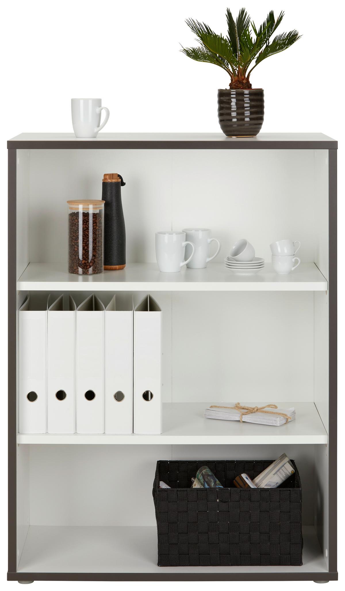 Regál KEFLAVIK -EXKLUSIV- - šedá/bílá, Moderní, kompozitní dřevo/plast (84,5/115,1/41,5cm) - Mömax