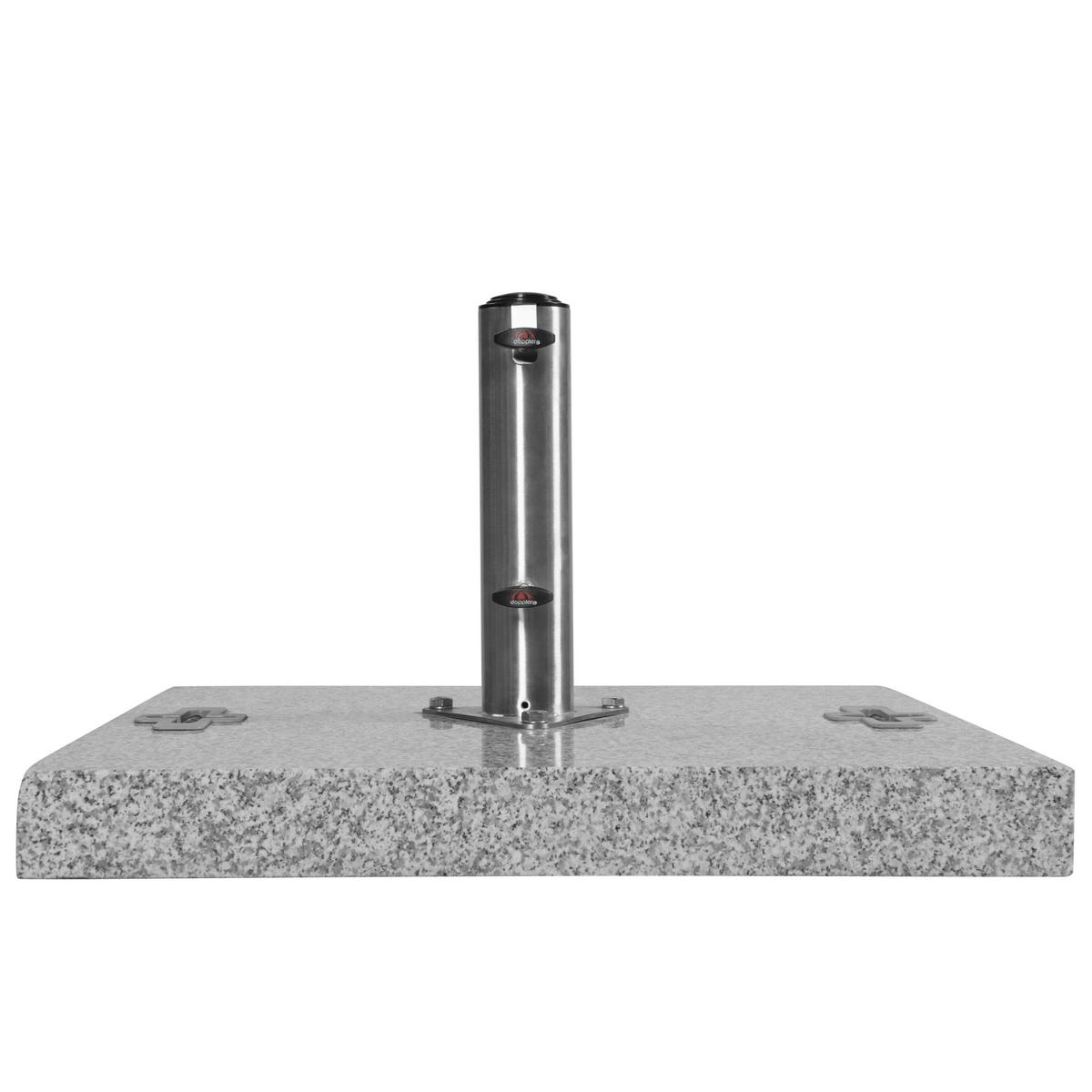 Schirmständer Naturstein für DM: 6,5 cm - Edelstahlfarben/Hellgrau, Basics, Stein (70/70/7cm)