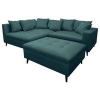 Ecksofa Pruno, Petrol S: 174x274 Cm - Petrol/Schwarz, Design, Textil (174/247cm) - MID.YOU
