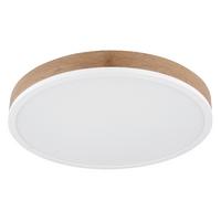 LED-Deckenleuchte 416080wwd2r - Dunkelbraun/Opal, Natur, Holzwerkstoff/Kunststoff (45/8,5cm) - Globo