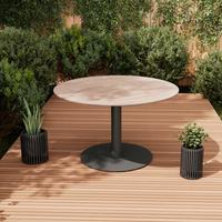 ZAHRADNÍ STŮL LILLY - přírodní barvy/antracitová, Basics, kov/kámen (120/120/73cm)