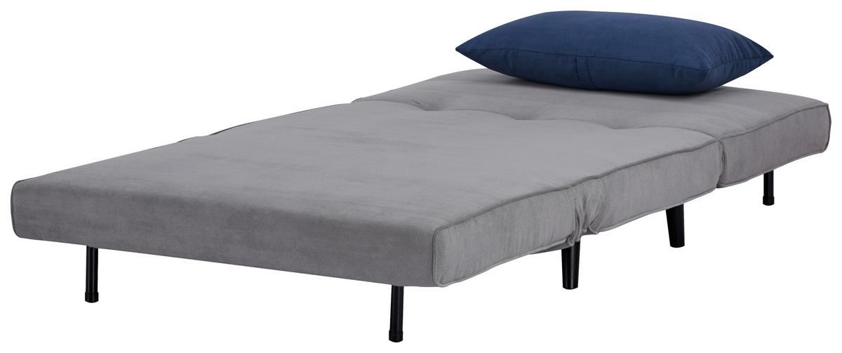 Rozkladacie kreslo SVEN 100, sivá / modrá - čierna/sivá, Modern, drevo/textil (101/81/90cm)