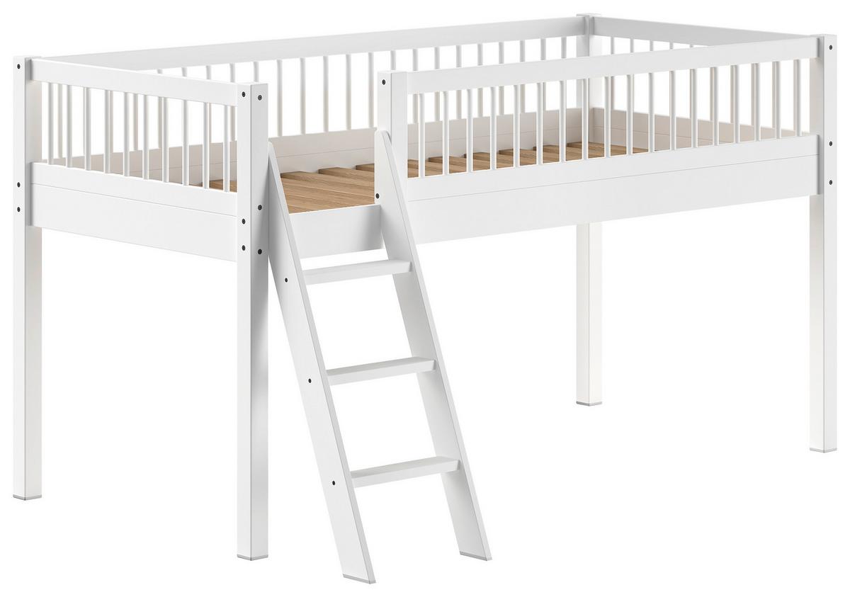 Hochbett Forrest - Weiß/Naturfarben, MODERN, Holz (90/200cm) - MID.YOU