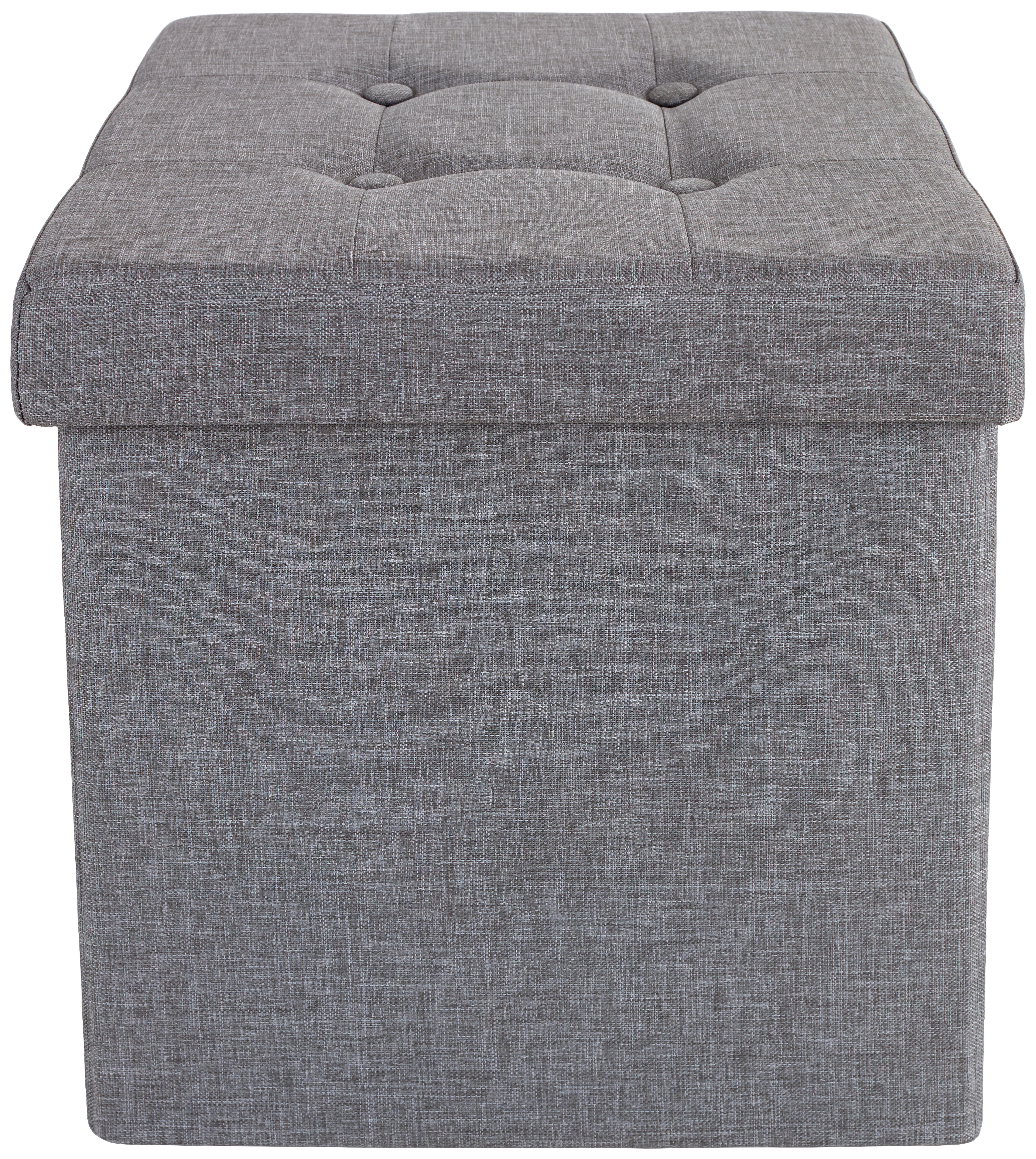Skladací taburet Franz, sivý - sivá, Modern, kompozitné drevo/textil (38/38/38cm) - Based