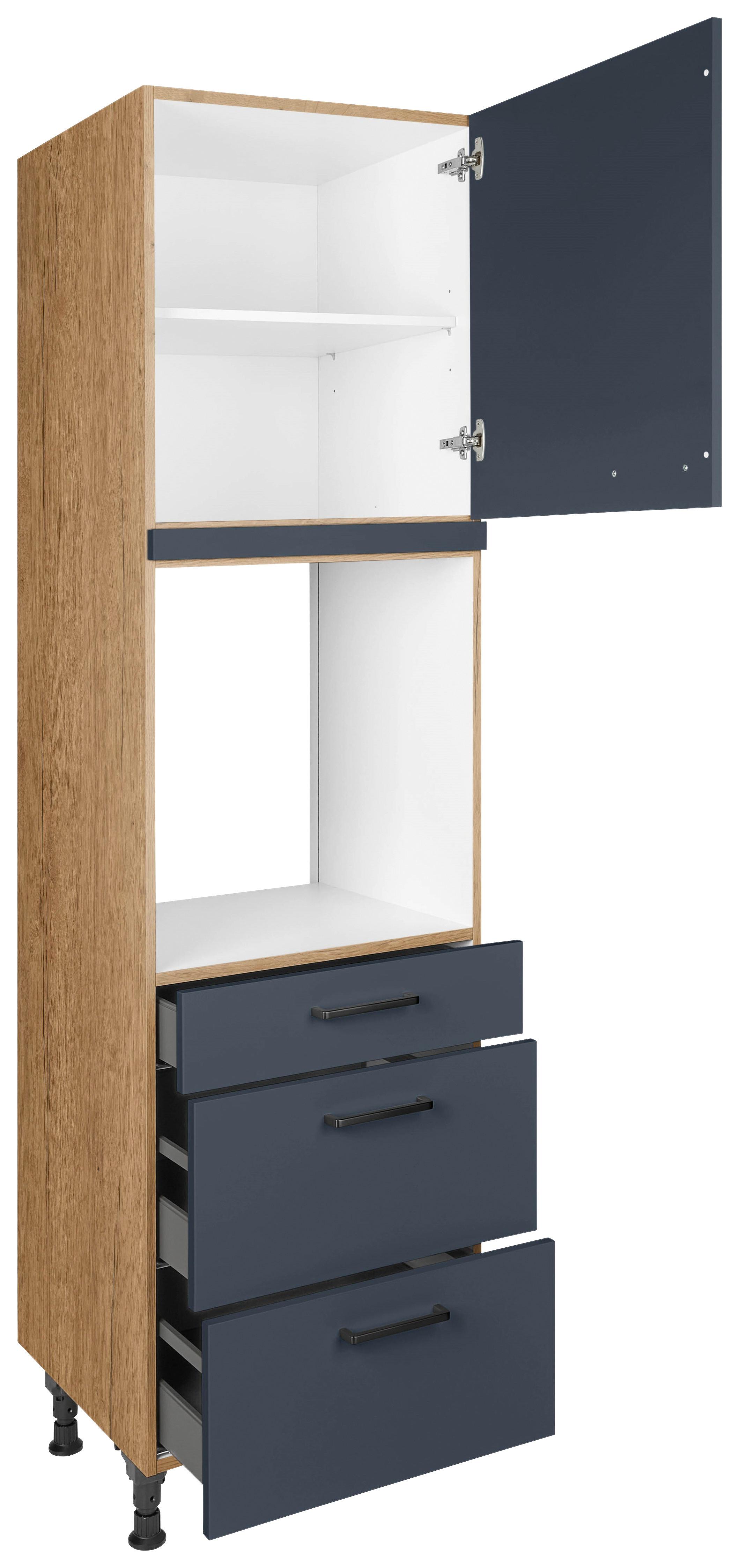 Geräteumbauschrank Easytouch - Blau/Eichefarben, MODERN, Holzwerkstoff (60/216,6/58cm) - Nobilia
