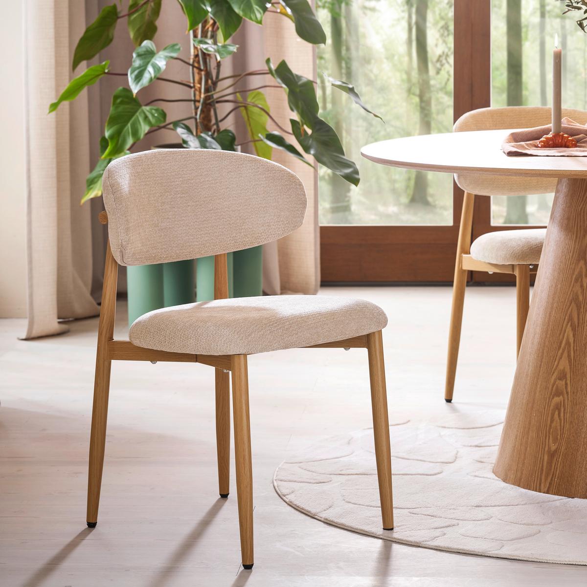 STOLIČKA IDA - farba duba/béžová, Design, kov/drevo (50/80/57cm) - Mömax