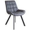 Schalenstuhl Hayo Grau Gepolstert, Lederlook - Schwarz/Grau, KONVENTIONELL, Textil/Metall (56/84/60cm) - Livetastic