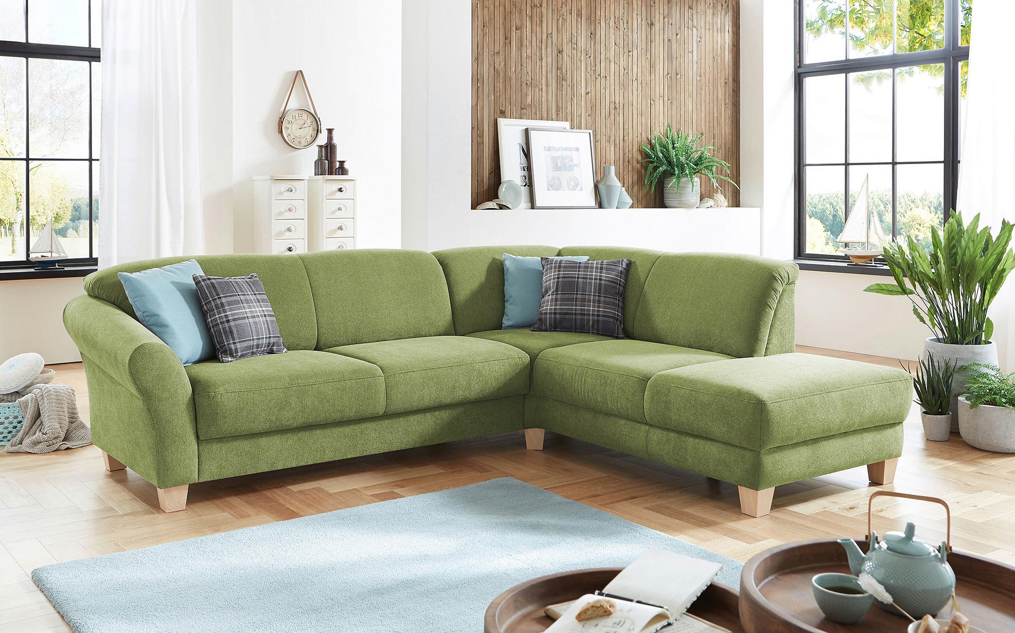 Ecksofa Gotland grün, 257x212 cm - Naturfarben/Grün, KONVENTIONELL, Textil (257/212cm) - Sit & More