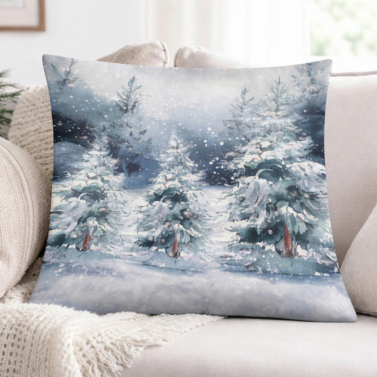 ZIERKISSEN WINTER MAGIC - Blau/Weiß, MODERN, Textil (45/45cm) - Luca Bessoni