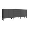 Sideboard Mailand 5 B: 237 cm Anthrazit - Anthrazit, MODERN, Holzwerkstoff (237/86/33cm) - MID.YOU