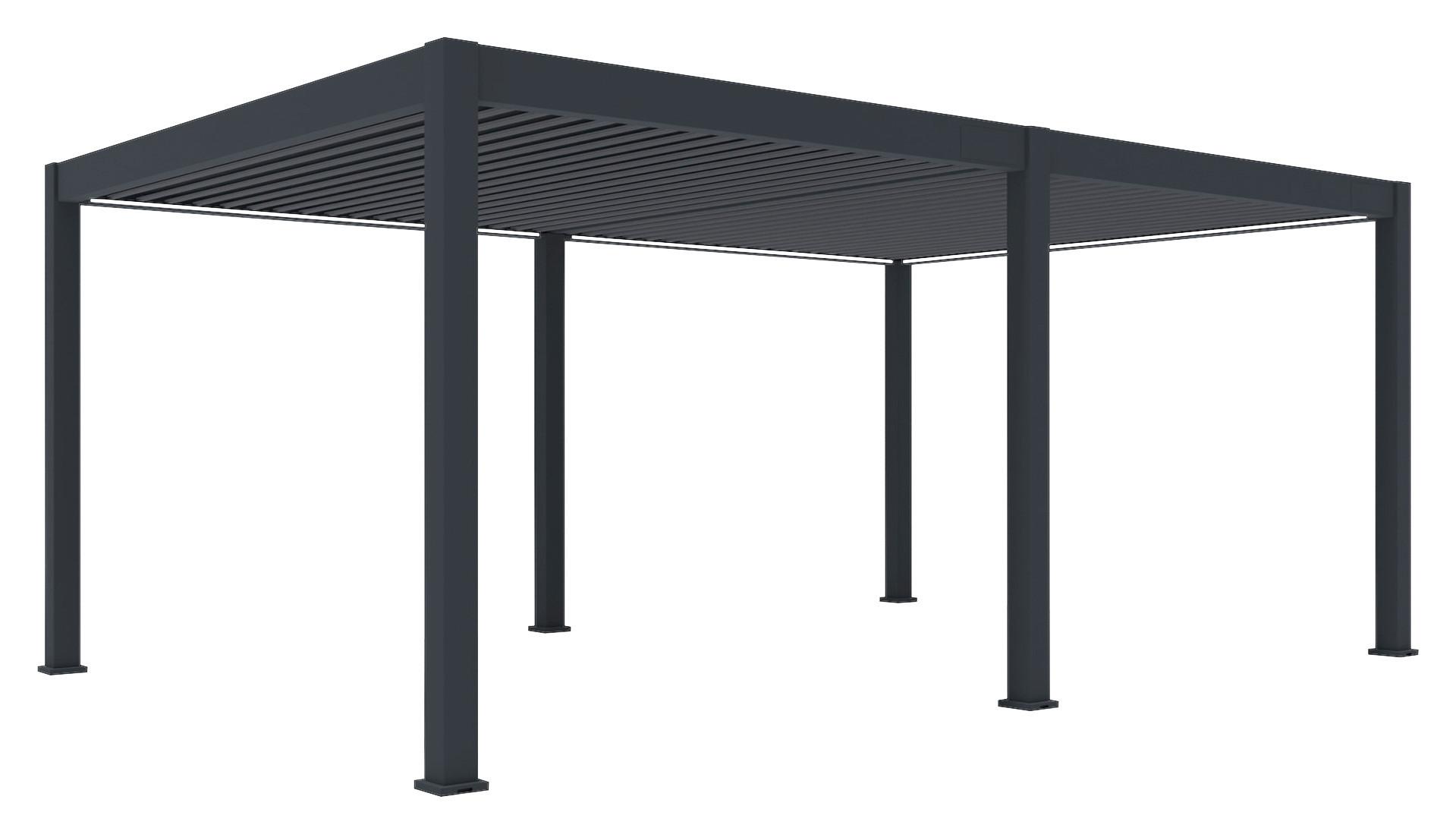 Pergola Deluxe Plus 600x255x 400cm Wetterfest, Elektrisch - Anthrazit, Basics, Metall (600/255/400cm) - Gardenson