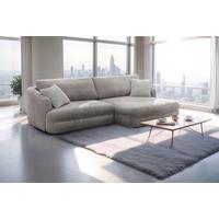Ecksofa Lush, Taupe Schenkel: 284x161 cm - Taupe/Silberfarben, Design, Textil (284/161cm) - Livetastic