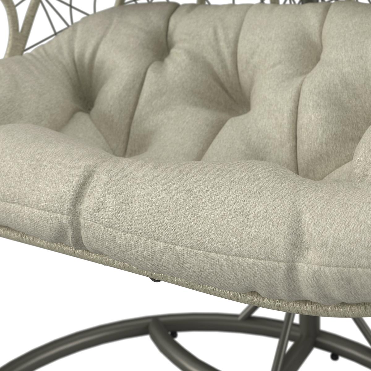 ZÁVESNÉ KRESLO ENEA - sivá/krémová, Modern, kov/textil (133/205/120cm) - Bessagi Garden