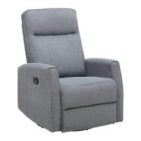 Relaxačné kreslo MELINDA, tm.sivý menčester, max. 140 kg - čierna/tmavosivá, Konventionell, kov/drevo (76/103/96cm) - Mömax