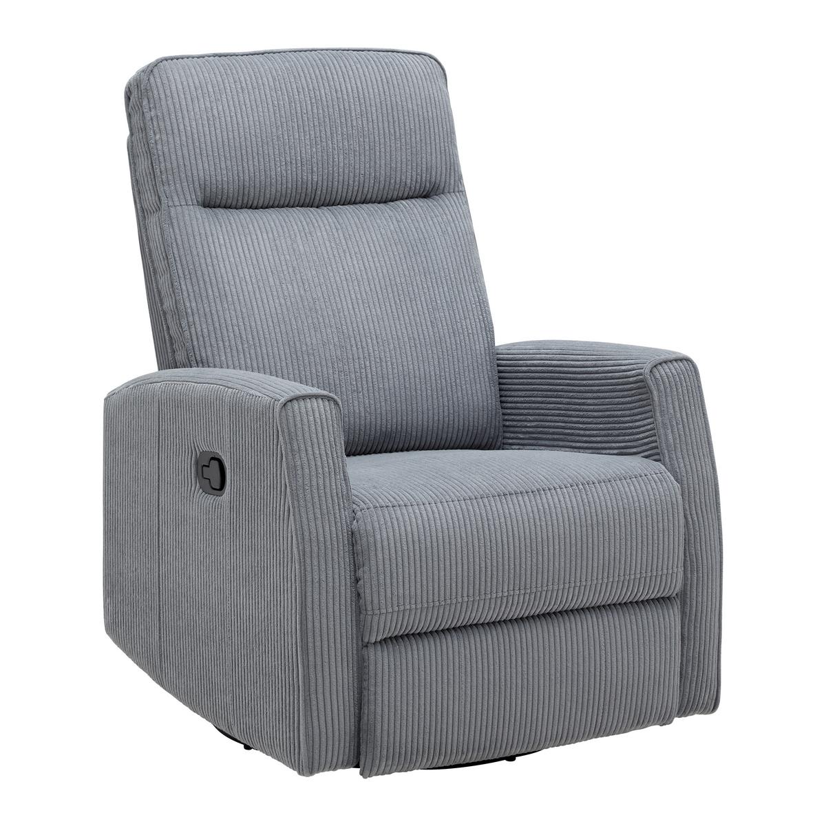 Relaxačné kreslo MELINDA, tm.sivý menčester, max. 140 kg - čierna/tmavosivá, Konventionell, kov/drevo (76/103/96cm) - Mömax