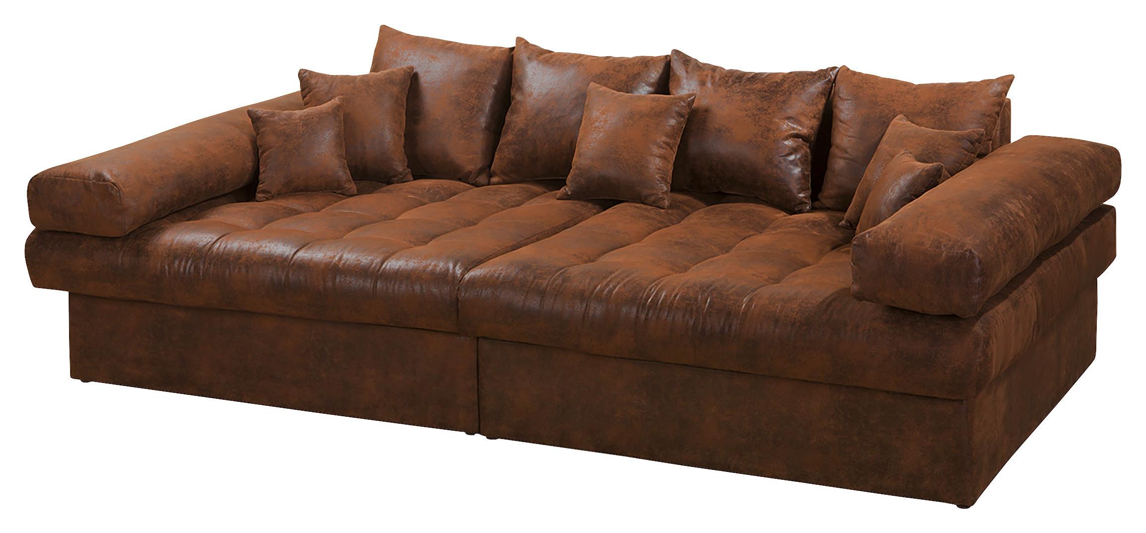 Bigsofa Naomi Braun B: 284 Cm - Schwarz/Braun, Design, Textil (284/94/148cm) - Livetastic