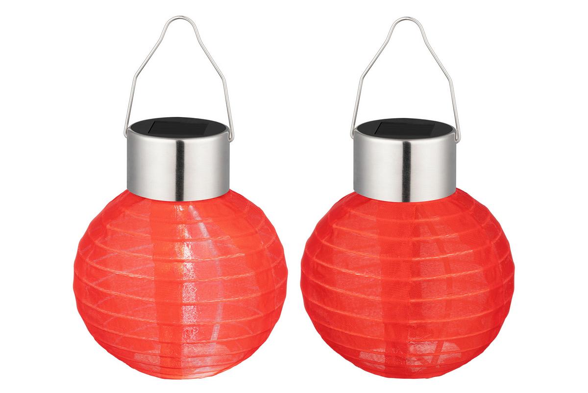 Solarleuchte Kira - Blau/Rot, Basics, Kunststoff/Textil (10/12cm) - Homezone