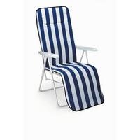 Sonnenliege Chiemsee – Relaxliege - Blau/Weiß, Basics, Textil/Metall (58/108/75cm)