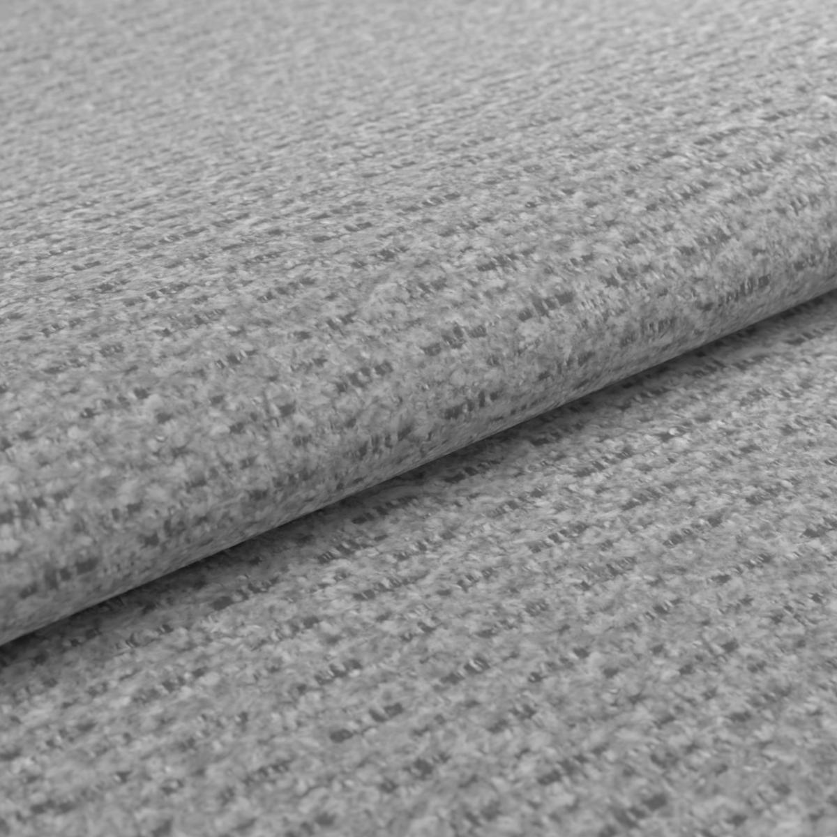 Ecksofa Polis Webstoff hellgrau, 221x142cm - Hellgrau/Schwarz, Trend, Textil (221/142cm) - Ondega