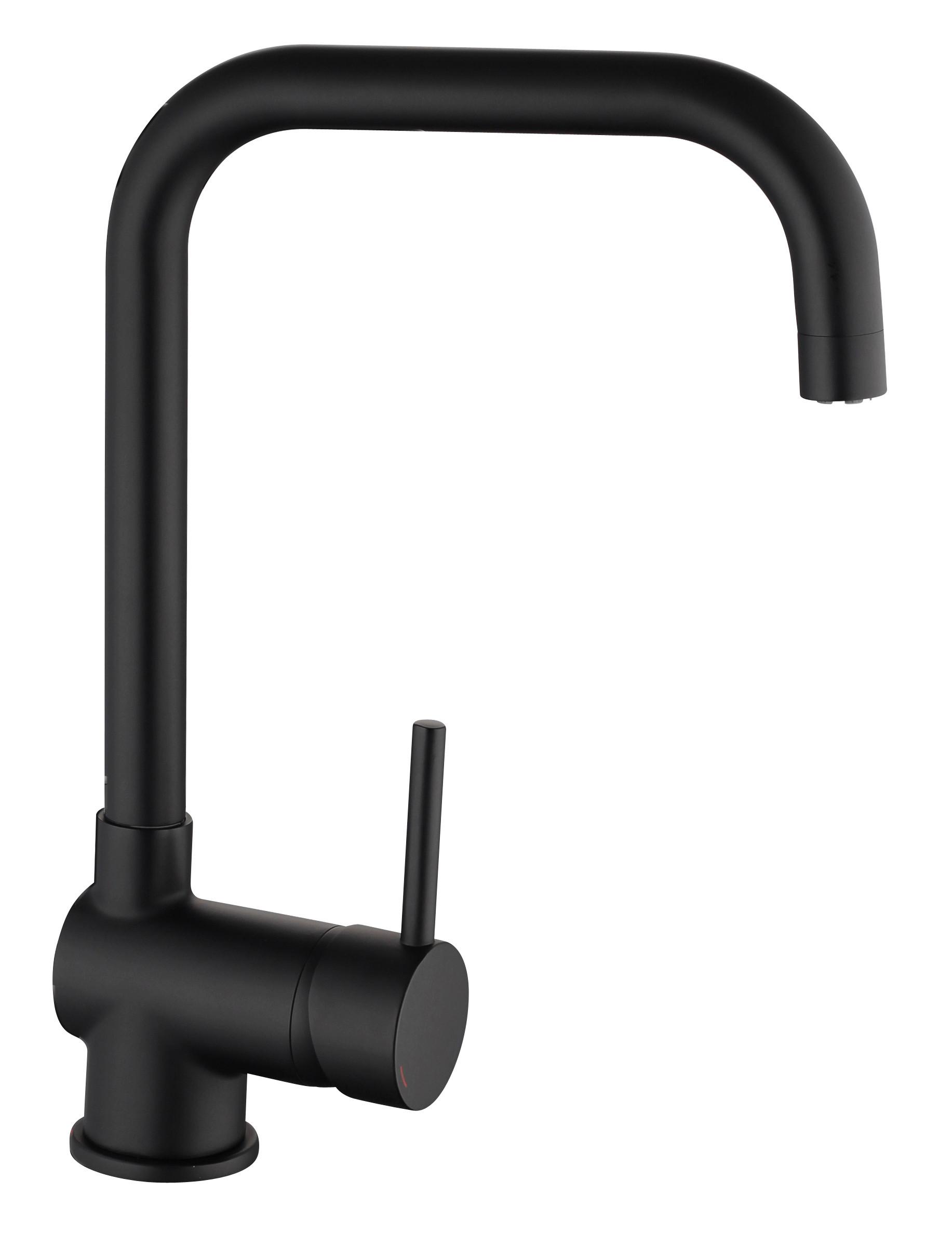 Küchenarmatur Futura Schwarz Schwenkbar Niederdruck - Schwarz, Design, Metall (11,2/31,9/25,9cm)