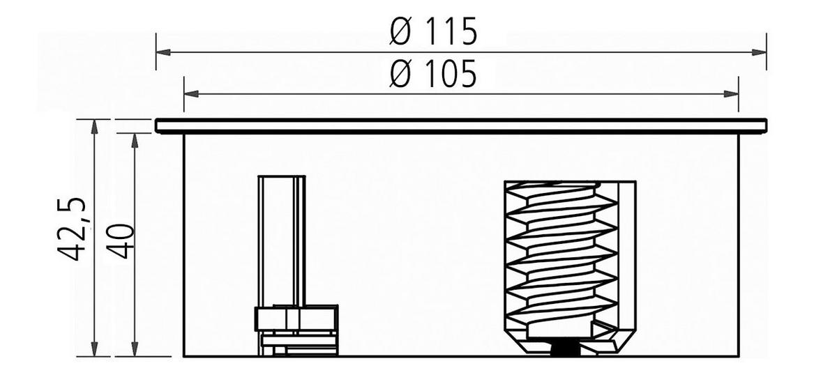 Steckdosenelement Twist 1-Fach - Edelstahlfarben, MODERN, Metall (11,5/4,25cm)